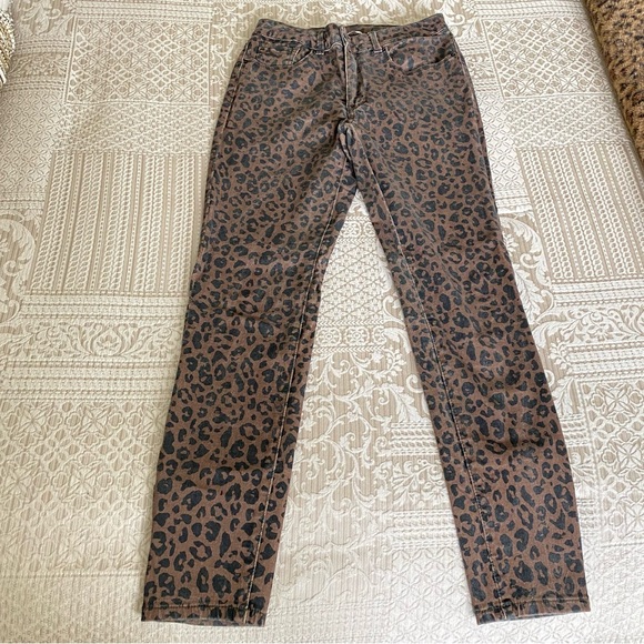 Women's Brown Leopard Print Skinny Jean Pants Size 27 - Picture 5 of 6